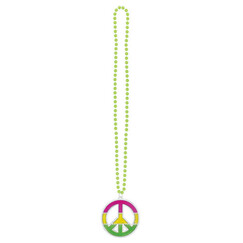 Neon Peace Sign Necklace - Each