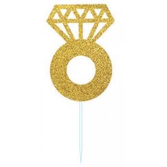 Gold Glitter Diamond Ring Picks - pk24
