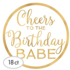 Cheers Birthday Babe Drink Coasters - pk18