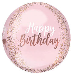 Blush Birthday Orbz Balloon (40cm)