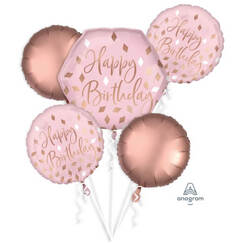 Blush Birthday Balloon Bouquet (flat) - pk5