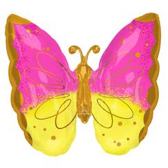 Pink & Yellow Butterfly Balloon (63cm)