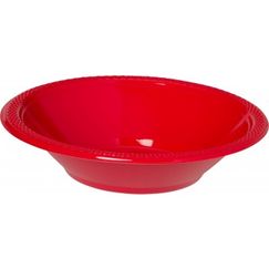 Red Re-usable Plastic Bowls - pk20