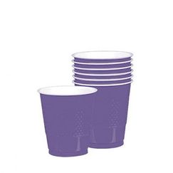 Purple Re-usable Plastic Cups - pk20