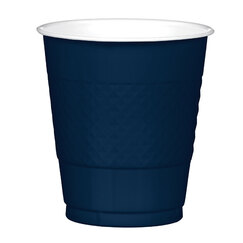 Navy Re-usable Plastic Cups - pk20