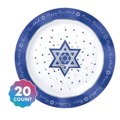 Hanukkah Plastic Plates (19cm) - pk20