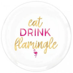 Eat Drink Flamingle Plastic Platter