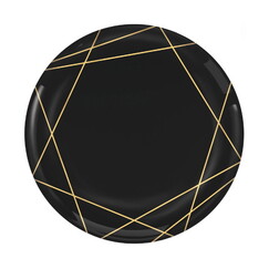 Black Gold Plastic Plates (19cm) - pk20