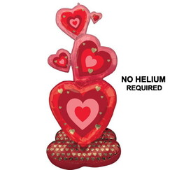Stacked Hearts AirLoonz (139cm) Air-Filled