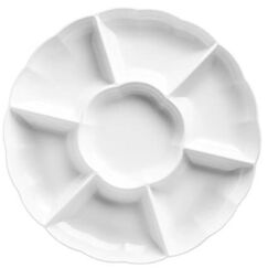 White Plastic Sectional Platter (40cm)