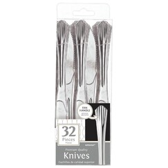 Silver Fan Handle Plastic Knives - pk32