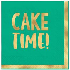 Cake Time Birthday Dots Napkins - pk16