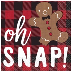 Cozy Holiday Gingerbread Napkins - pk16