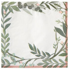 Large Love And Leaves Napkins - pk16