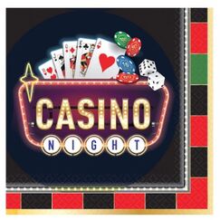 Large Casino Napkins - pk16