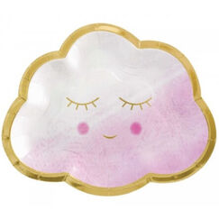Pink Oh Baby Cloud Plates - pk8