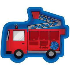Fire Truck Shape Plates (pk8)
