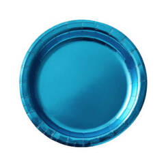 Metallic Caribbean Blue Plates (17cm) - pk8