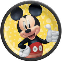 Large Mickey Mouse Plates - pk8