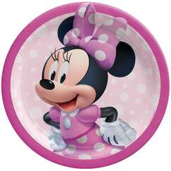 Large Minnie Mouse Plates - pk8