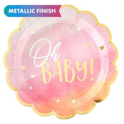 Pink Oh Baby Plates - pk8