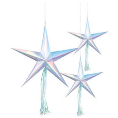 3D Iridescent Star Decorations - pk3