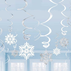 Hanging Snowflakes Swirls (pk12)