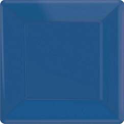 Royal Blue Square Paper Plates (26cm) - pk20