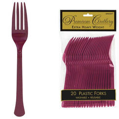 DISC Berry Re-usable Plastic Forks - pk20