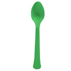Festive Green Re-usable Plastic Spoons - pk20