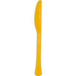 Yellow Re-usable Plastic Knives - pk20