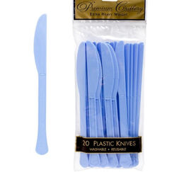 Pastel Blue Re-usable Plastic Knives - pk20
