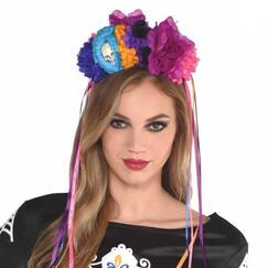 Day Of The Dead Neon Floral Headband