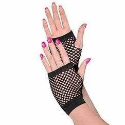 80's Black Fishnet Gloves