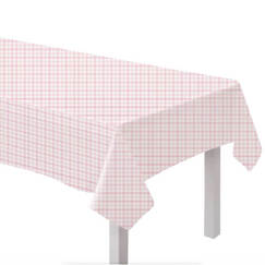 Pastel Pink Gingham Tablecloth