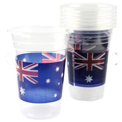 Australian Flag Plastic Cups - pk8