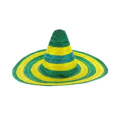 Green And Gold Straw Sombrero