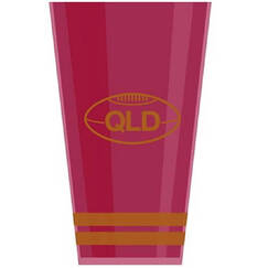 QLD Rugby Plastic Drink Tumbler Cup - Each