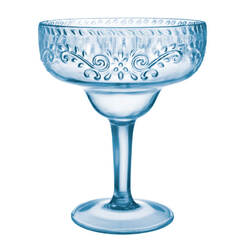 Boho Vibes Blue Margarita Glass