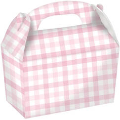 Pastel Pink Gingham Treat Boxes (pk4)