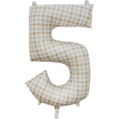 Gingham Number 5 Balloon