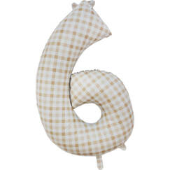 Gingham Number 6 Balloon