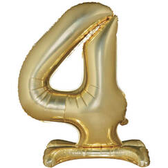White Gold Number 4 Standing Balloon (76cm)
