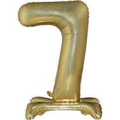 White Gold Number 7 Standing Balloon (76cm)