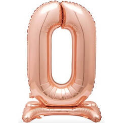 Rose Gold Number 0 Standing Balloon (76cm)