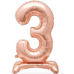 Rose Gold Number 3 Standing Balloon (76cm)