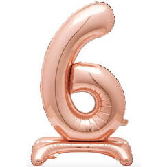 Rose Gold Number 6 Standing Balloon (76cm)