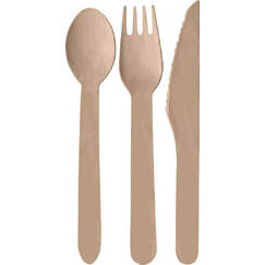 Wooden Cutlery Set for 8