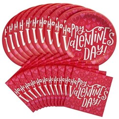 Valentines Day Plates & Napkins Pack for 30