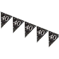 Sparkling Black 40 Flag Banner